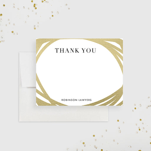 Elegant gold business thank you card personalized with company name-front