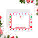 ugly sweater Christmas note card with red and green knit pattern, reindeer motif, and personalized name on holiday stationery-front