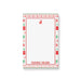 personalized Christmas notepad with red, green, and white ugly sweater pattern border, reindeer motif, and custom name