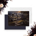 Personalized charity gala save the date card with vintage oil-painting-style woodland landscape, custom gala name, date and location-front-back