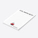 Personalized Grill Master Notes notepad with red barbecue grill illustration, custom name, and lined pages writing area-side