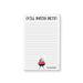 Personalized Grill Master Notes notepad with red barbecue grill illustration, custom name, and lined pages writing area