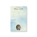 Personalized memorial notepad with soft blue green watercolor background, custom name, and photo of a loved one
