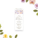 Personalized floral ticket birthday invitation with Admit One design, blush, peach, blue watercolor flowers, and birthday party details
