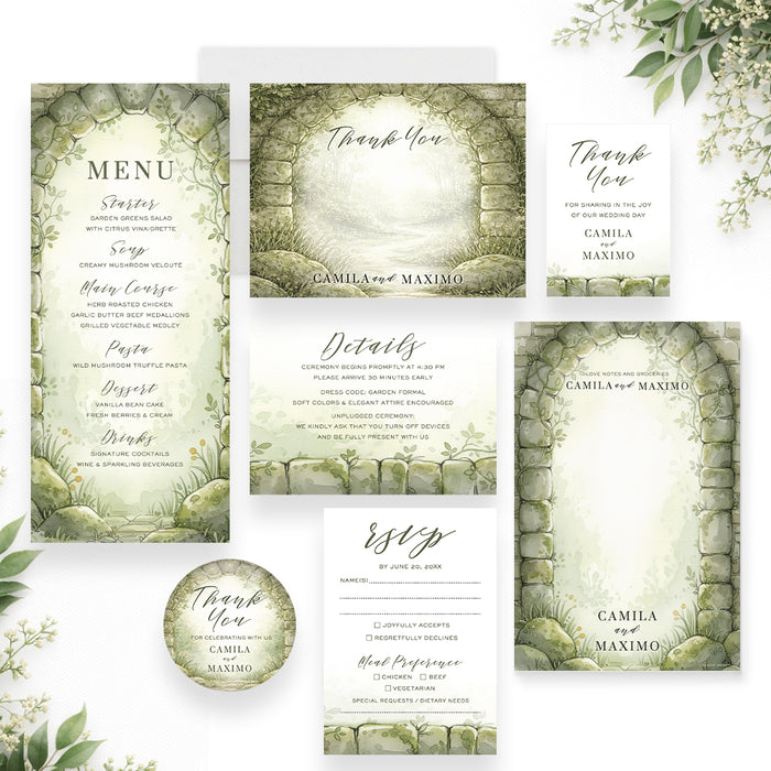 Personalized Watercolor Forest Garden Wedding Invitation