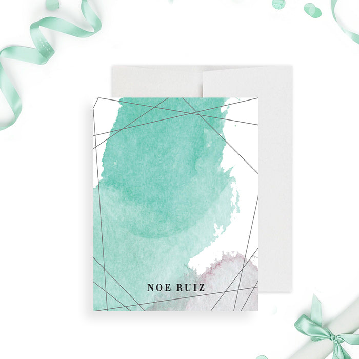Watercolor Graduation Party Invitation Modern Teal