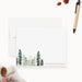 Personalized watercolor pine forest note card set with envelopes