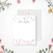 Personalized watercolor wildflower Bat Mitzvah thank you card with Star of David, custom name and blank writing area-front