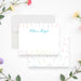 Front and back of personalized watercolor wildflower birthday thank you card for girls with custom name and blank writing area-front-back