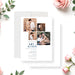 Modern photo collage wedding invitation personalized with couple's photos-front-back