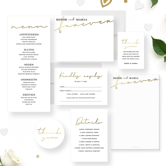 Personalized Romantic Wedding Invitation with Elegant Design