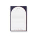 Personalized art deco notepad featuring navy and rose gold geometric design, a stationery keepsake for couples and guests.
