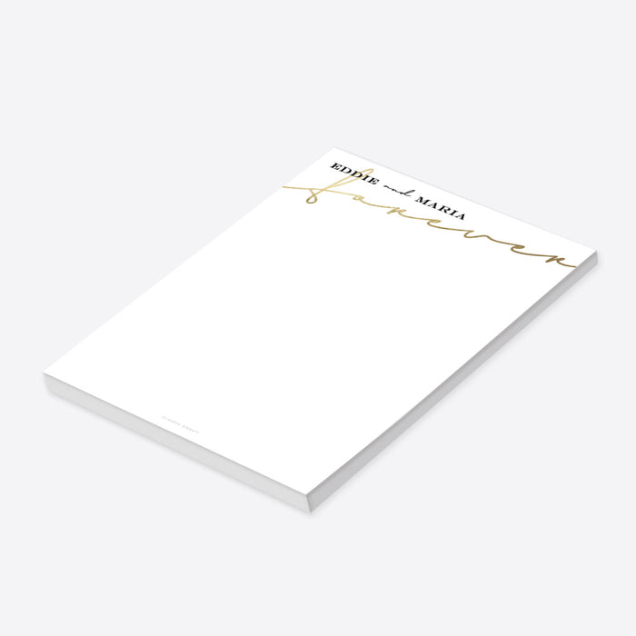 Personalized wedding notepad with romantic custom couple’s stationery, perfect for a personalized wedding, anniversary, or romantic gift.-side