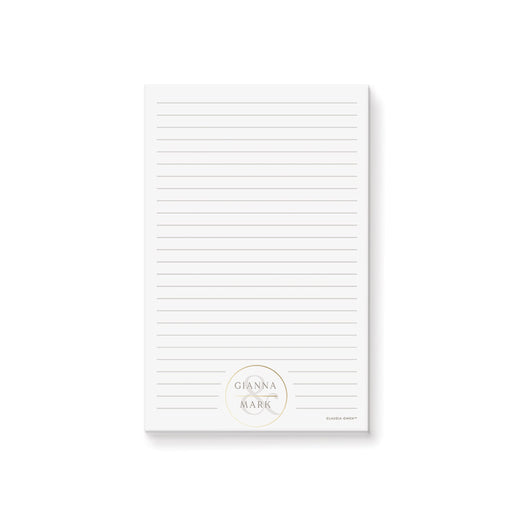 Elegant personalized couple notepad featuring a monogram design, perfect as wedding stationery souvenirs or favors.