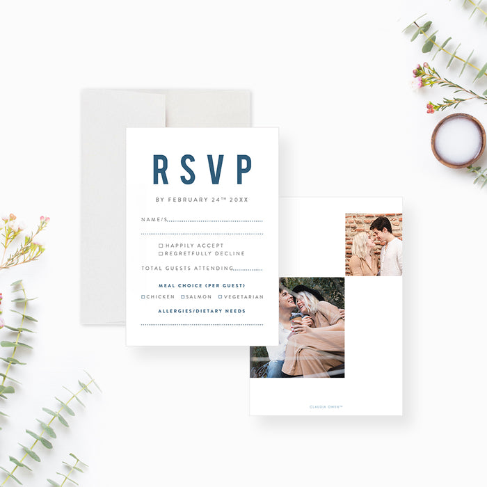 Photo Collage Wedding Invitation Modern Personalized Design