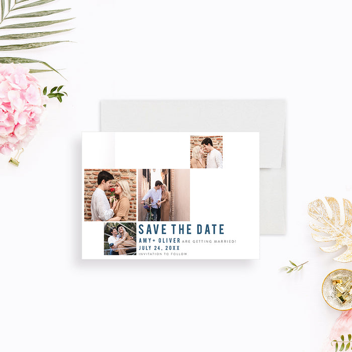 Photo Collage Wedding Invitation Modern Personalized Design