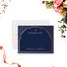 Personalized thank you card featuring navy and rose gold art deco design, perfect for stylish guest appreciation gifts.-front