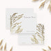 Thank you card with gold botanical grass illustration and personalized names, ideal for weddings, bridal showers, and formal event gratitude notes.-front-back
