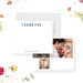 Personalized thank-you card featuring a romantic couple’s photo on the back, an elegant post-wedding stationery gift.-front-back