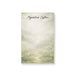Personalized blank notepad with custom name in black script, misty sage green watercolor garden and delicate white wildflowers