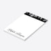 personalized winter botanical notepad with gray foliage accents, custom name, elegant script lettering, and blank writing space-side