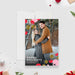 Modern personalized photo holiday card with colorful festive accents and Happy Holidays text.