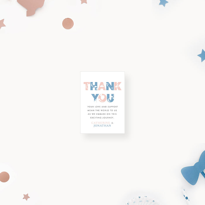 Pink and Blue Gender Reveal Party Invitation Card, Baby's Big Reveal, Sweet and Playful Gender Reveal Invitations with Celestial and Dreamy Motifs