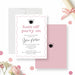 Pink graduation invitation for class of 2026 with hats off party theme, scalloped border, and elegant script text-front-back