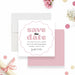 Pink graduation save the date card with modern design and personalized details for Class of 2026 party-front-back