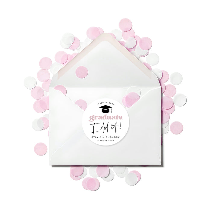 Graduation Invitation Class of 2026 Pink Hats Off Party Invite