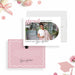Graduation photo announcement card with pink design, modern layout, and graduate portrait for Class of 2026-front-back