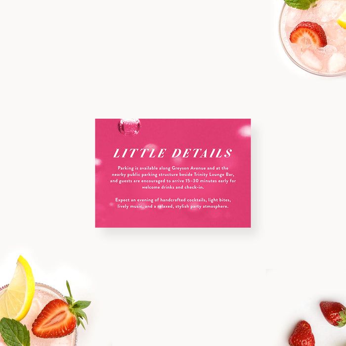 Pink Cocktail Party Invitation Bubbly Celebration Design