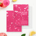 pink cocktail party invitation with bubbly drink-inspired background, elegant lettering, and custom event details for a stylish celebration-front-back