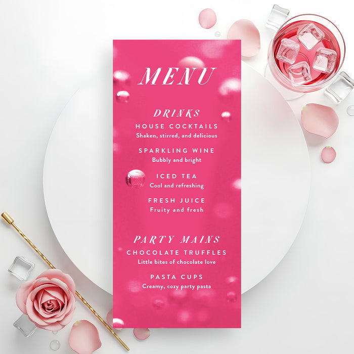 Pink Cocktail Party Invitation Bubbly Celebration Design