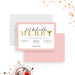 eat drink and be merry holiday invitation with blush pink border and elegant gold typography-front-back