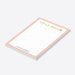 pink and gold personalized stay tipsy notepad with lined pages and elegant cocktail-inspired design-side