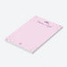 Personalized bat mitzvah notepad in pink and purple with princess crown, star accents, and custom name in elegant script-side