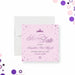 Pink and purple bat mitzvah save the date card with princess crown, elegant script lettering, and star accents on a soft pastel background-front