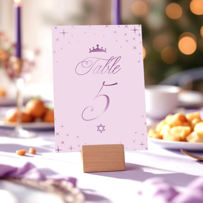 Bat Mitzvah Invitation Pink Purple Princess Party Invite