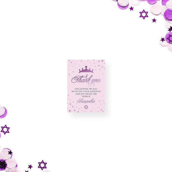 Bat Mitzvah Invitation Pink Purple Princess Party Invite