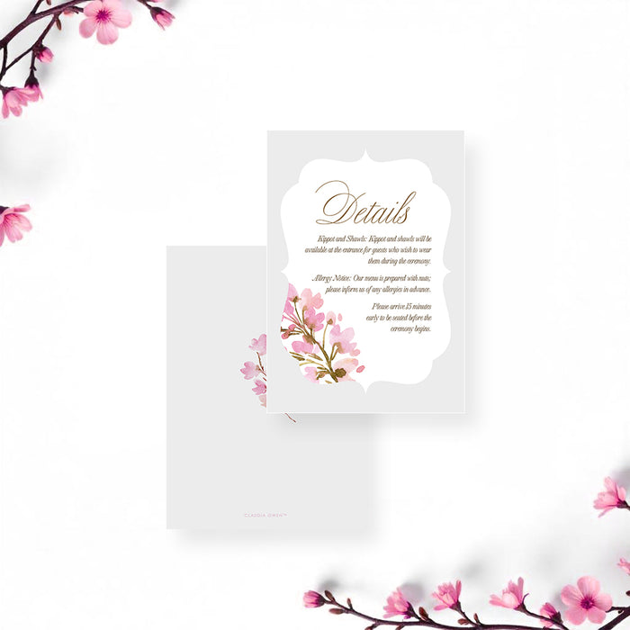 Personalized Pink Watercolor Floral Bat Mitzvah Invitation