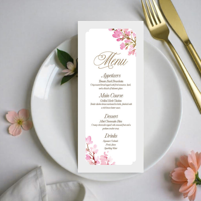 Personalized Pink Watercolor Floral Bat Mitzvah Invitation