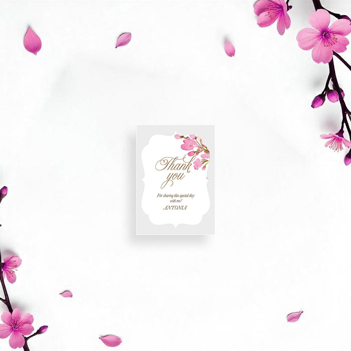 Personalized Pink Watercolor Floral Bat Mitzvah Invitation