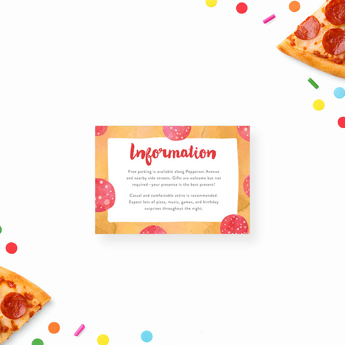 Pizza Birthday Party Invitation Pepperoni Theme