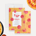 Watercolor pizza birthday invitation featuring a warm yellow background, scattered pepperoni illustrations, and playful red typography for a fun kids party theme.