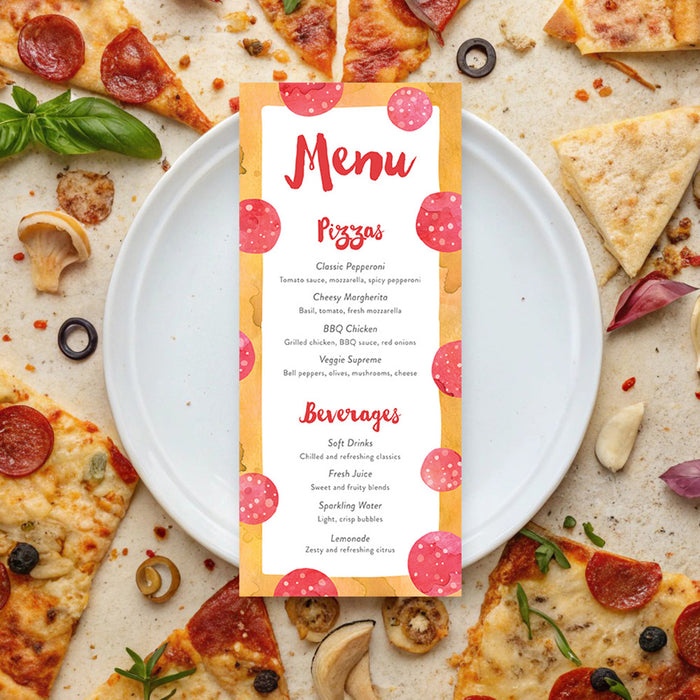 Pizza Birthday Party Invitation Pepperoni Theme