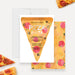 Party invitation featuring a large watercolor pizza slice design and editable text perfect for birthdays and family parties.