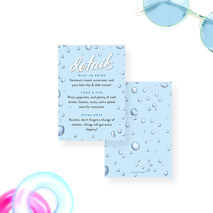 Slip and Slide Pool Birthday Party Invitation Kids Swimming Summer Invite