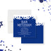 Bar Mitzvah invitation featuring a water splash and Star of David design, personalized for Jewish milestone events.-front-back