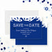 Bar Mitzvah save the date card featuring a water splash design with a Star of David for Jewish milestone celebrations.-front-back
